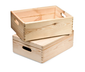 wooden box isolated