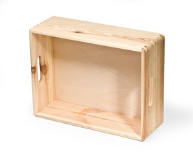 empty wooden crate isolated on white