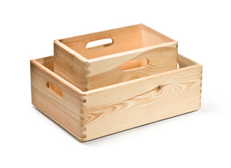 empty wooden crate isolated