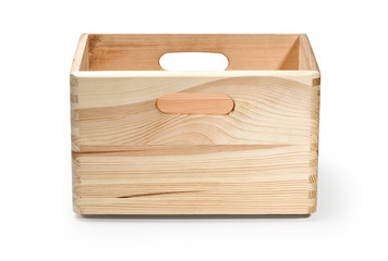 wooden box isolated