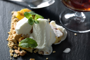 Vanilla Ice cream in transparent cup