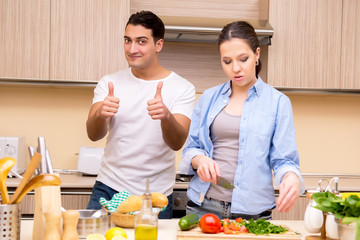 Young family in the kitchen