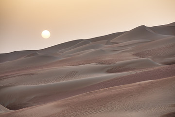 sunrise over the dunes of Liwa desert