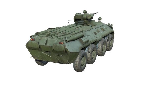 Russian APC BTR-80A Rotating. 3Drender