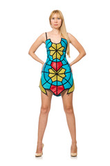 Fototapeta premium Nice woman model isolated on the white background