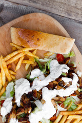 greek gyros on a plate