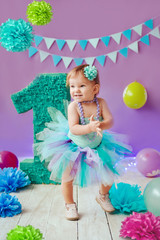 first birthday Portraits with smash cake