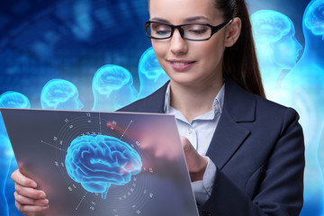 Businesswoman in artificial intelligence concept