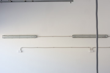 Obraz premium Electrician wire on the white walls
