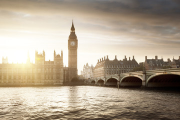 Obraz na płótnie Canvas Big Ben and Westminster at sunset, London, UK