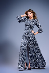 long black and white dress