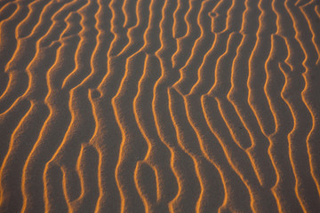 Background sand pattern in the desert at sunset
