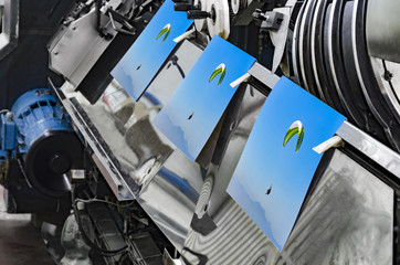 Magazine stitching in print plant