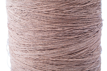 reel brown paper craft thread. textile concept. abstract background
