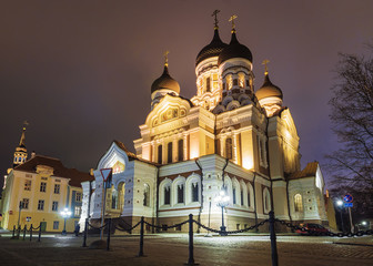 Fototapeta na wymiar The Cathedral of Alexander Nevsky in Tallinn, Estonia