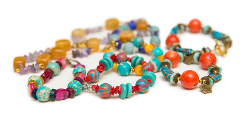 Elegant jewellery isolated on the whtie background