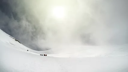 Kissenbezug People Climbing Mont Blanc in Alps, France © zefart