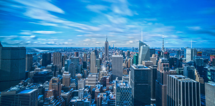 New York panoramic view from top of the Rockefeller
