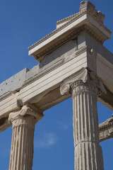 Acropolis Parthenon of Athens in Greece Column Pillar Close Up