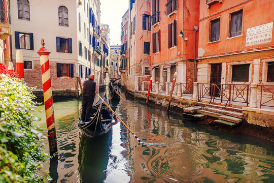 Gondola in the canals of venice