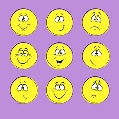 Set of emoticons, emotion,  feelings, experience for icons