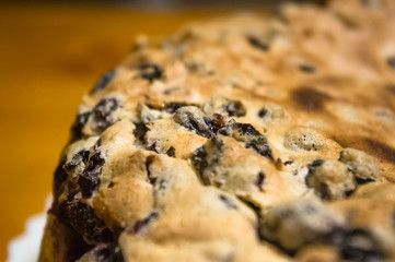 sponge cake with black currants