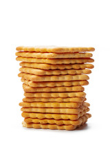Cracker cookies isolated on white background