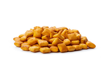Cracker cookies isolated on white background