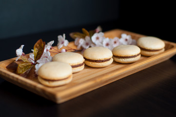 Macaroons decorated with flowers