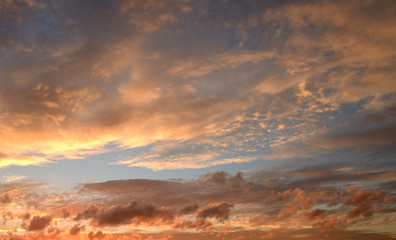 Cloud sky at sunset.