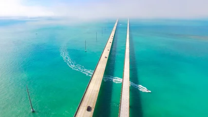 Selbstklebende Fototapete Luftbild Seven Miles bridge. Florida Keys. Aerial photo