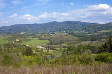 Fototapeta na wymiar Spring landscape in Tuscan hills