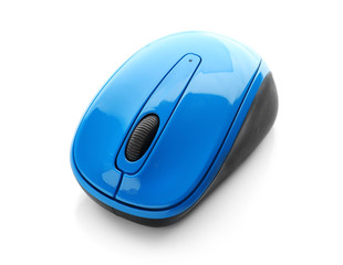 Wireless computer mouse on white background