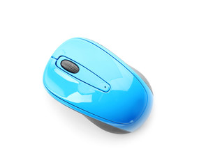 Wireless computer mouse on white background