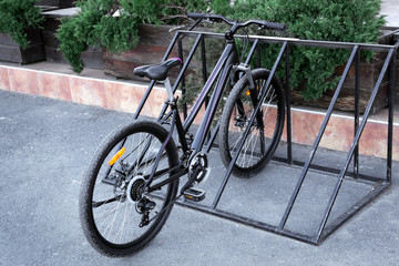 Fototapeta na wymiar Bicycle in parking lot outdoors