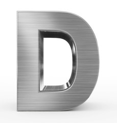 letter D 3d metal isolated on white