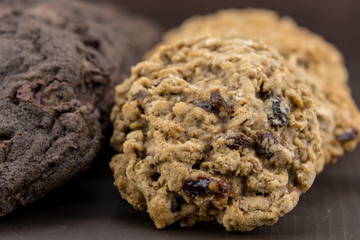 Close Up of Oatmeal Raisin Cookies