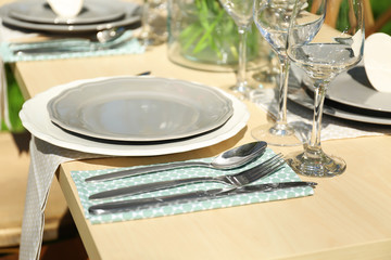 Beautiful table setting, closeup