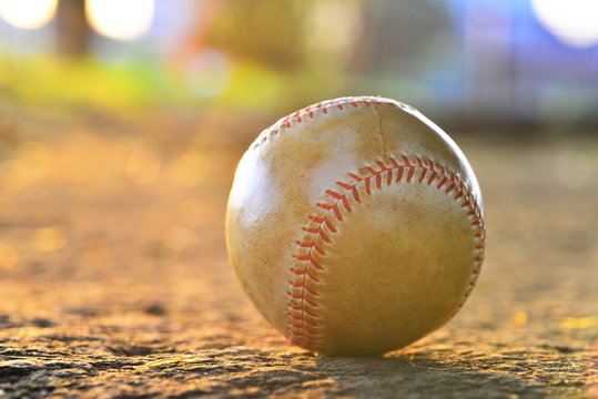 a ball for baseball on the ground
