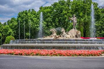 Fountain of Neptune (Fuente de Neptuno) one of the most famous landmark of Madrid, Spain © Lukasz Janyst