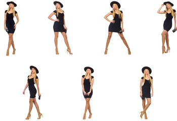 Woman in fashion looks isolated on white