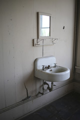 Bathroom Sink in an Abandoned 1920s Hotel