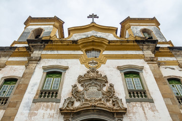 Obraz premium Sao Francisco de Assis Church Facade detail - Mariana, Minas Gerais, Brazil