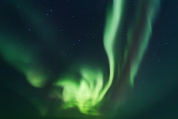 Northern lights. Aurora borealis nature landscape at night