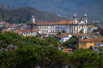 Obraz premium Ouro Preto City with Nossa Senhora do Carmo Church and Inconfidencia Museum - Ouro Preto, Minas Gerais, Brazil