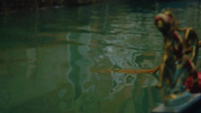 Paddle on forcola on a gondola.