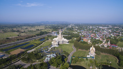 Naklejka premium aerial view of wat laung pho tao korat nakornratchasima north eastern thailand most popular religion destination