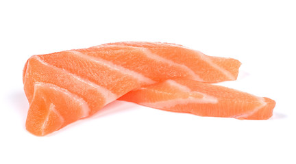 Slice salmon isolated on the white background