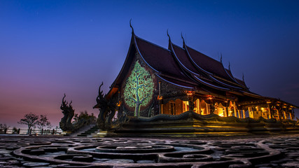 The bright Bodhi Tree at Wat Sirindhorn, Phibun Mangsahan, Ubon Ratchathani, Thailand