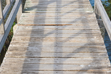 Fototapeta premium Old wooden bridge brown background